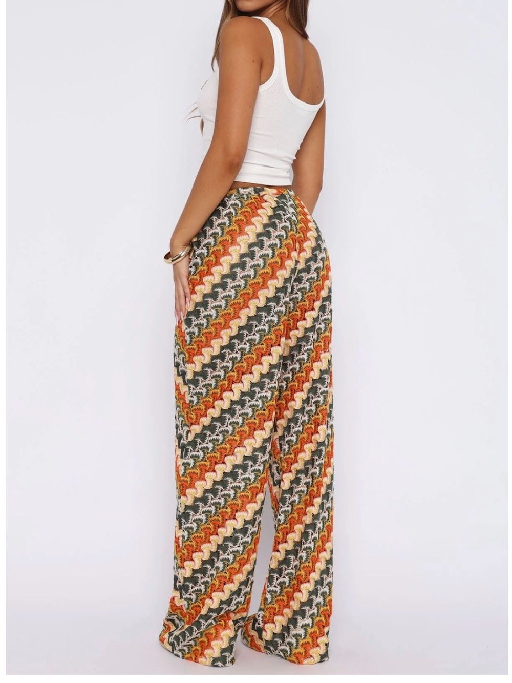 White Fox Long Desire beach cover up crochet Pants
